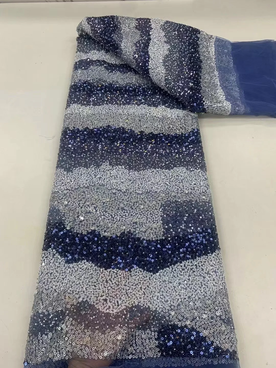 Blue 5 Yards African Luxury Handmade Bead Lace Fabric Heavy Sequins Embroidery Fabric French Tulle Mesh Lace for Wedding Dress
Blue 5 Yards African Luxury Handmade Bead Lace Fabric Heavy Sequins Embroidery Fabric French Tulle Mesh Lace for Wedding Dress