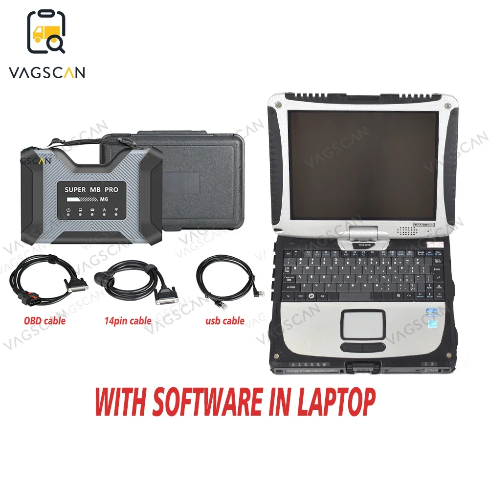 For Super MB Pro M6 Wireless Star Diagnosis Tool Full Configuration Work on Cars and Trucks with CF 19 Laptop 
For Super MB Pro M6 Wireless Star Diagnosis Tool Full Configuration Work on Cars and Trucks with CF 19 Laptop