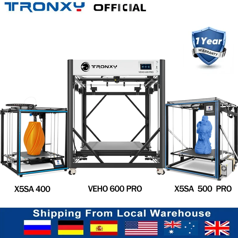 

Tronxy VEHO 600 PRO/X5SA Series FDM 3D Printer High Precision Large Size Printers Upgraded DIY VEHO 600 Gemini XS 3d Printer Kit