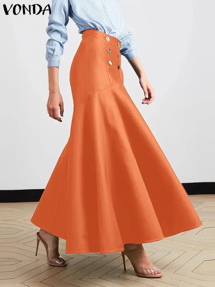 VONDA Elegant Summer Party Fishtail Skirts 2023 High Waist Casual Buttons Skirt Women Fashion Ruffled Satin Loose Maxi Bottoms
VONDA Elegant Summer Party Fishtail Skirts 2023 High Waist Casual Buttons Skirt Women Fashion Ruffled Satin Loose Maxi Bottoms