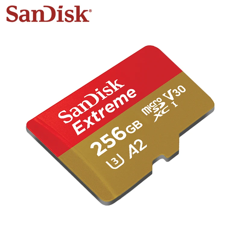 

SanDisk Extreme MicroSD TF Card U3 V30 4K A2 microSDXC Memory Card 64GB 128GB 256GB 512GB 1TB Max 190Mb/s Micro SD Card for UAV