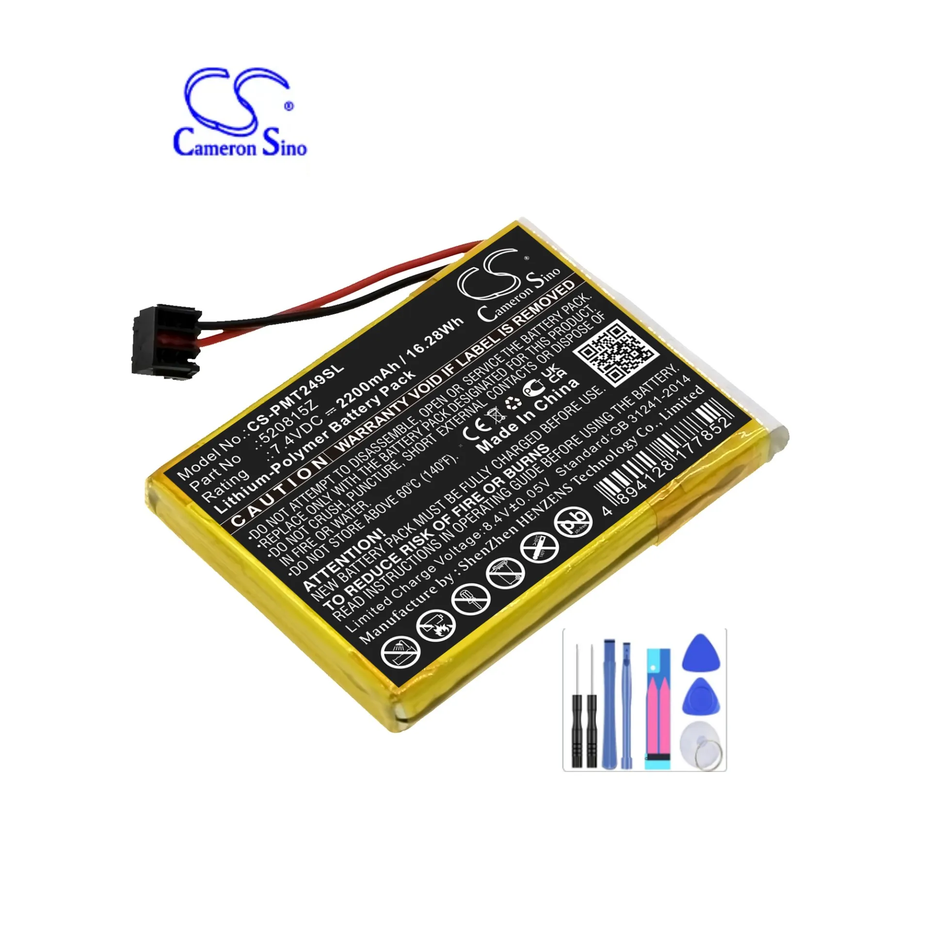 Emergency Lighting Battery For Pentair 520815Z IntelliTouch MobileTouch II 4249A Capacity 2200mAh / 16.28Wh Color Black 7.40V
Emergency Lighting Battery For Pentair 520815Z IntelliTouch MobileTouch II 4249A Capacity 2200mAh / 16.28Wh Color Black 7.40V