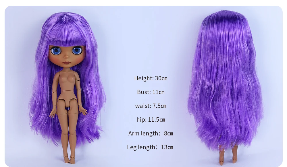 Naomi – Premium Custom Neo Blythe Doll with Purple Hair, Dark Skin & Matte Cute Face 3 Naomi – Premium Custom Neo Blythe Doll with Purple Hair, Dark Skin & Matte Cute Face 3