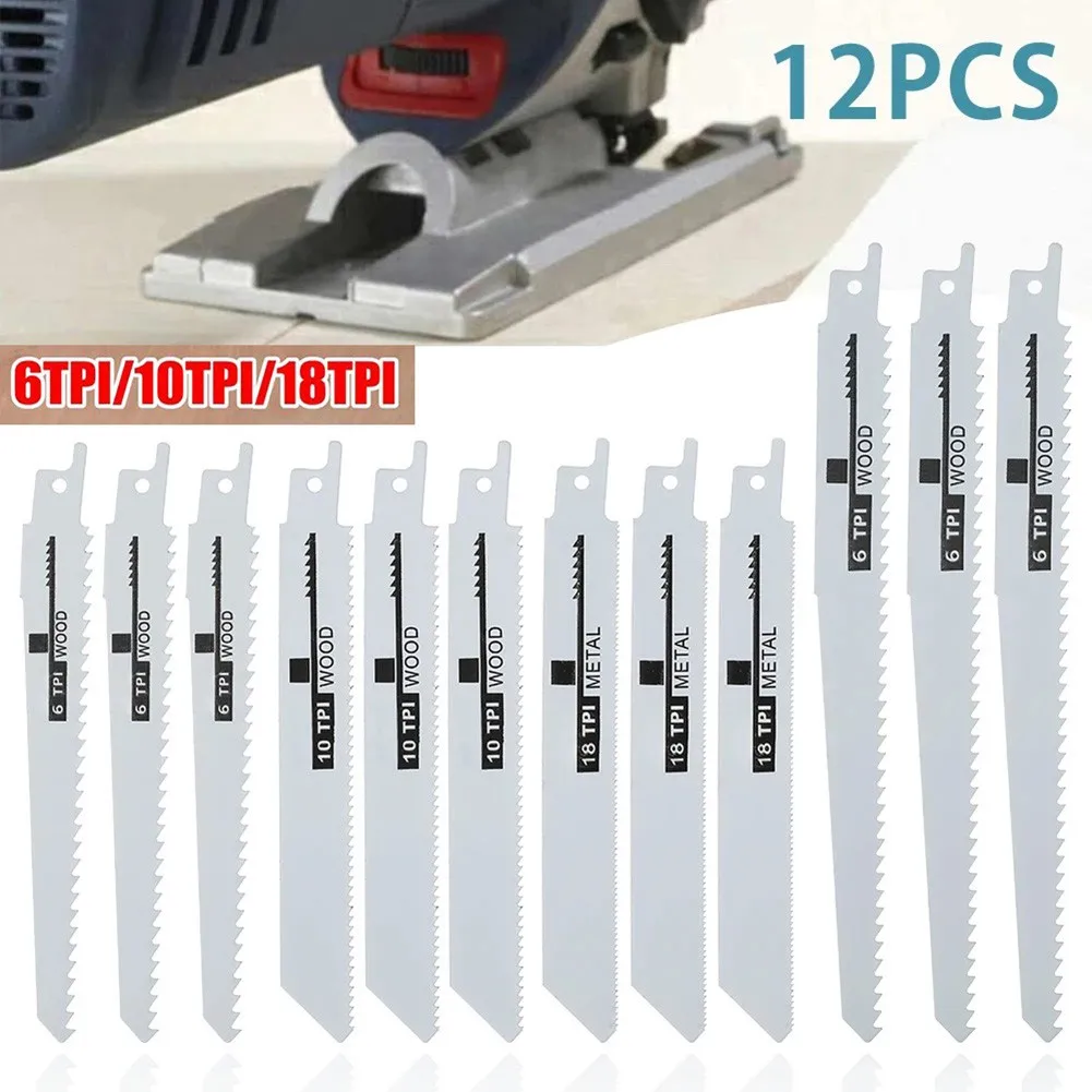 12PCS Reciprocating Jig Saw Blades Saber Saw Handsaw Multi Saw Blade For Cutting Wood Metal Power Tools Accessories
12PCS Reciprocating Jig Saw Blades Saber Saw Handsaw Multi Saw Blade For Cutting Wood Metal Power Tools Accessories