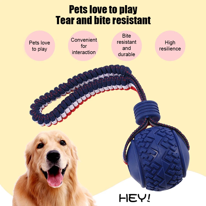 

Bite Resistant Dogs Chewing Toys Pet Interactive Training Rope Knot Balls Puppy Tooth Cleaning Molar Ball with String Dog Toy