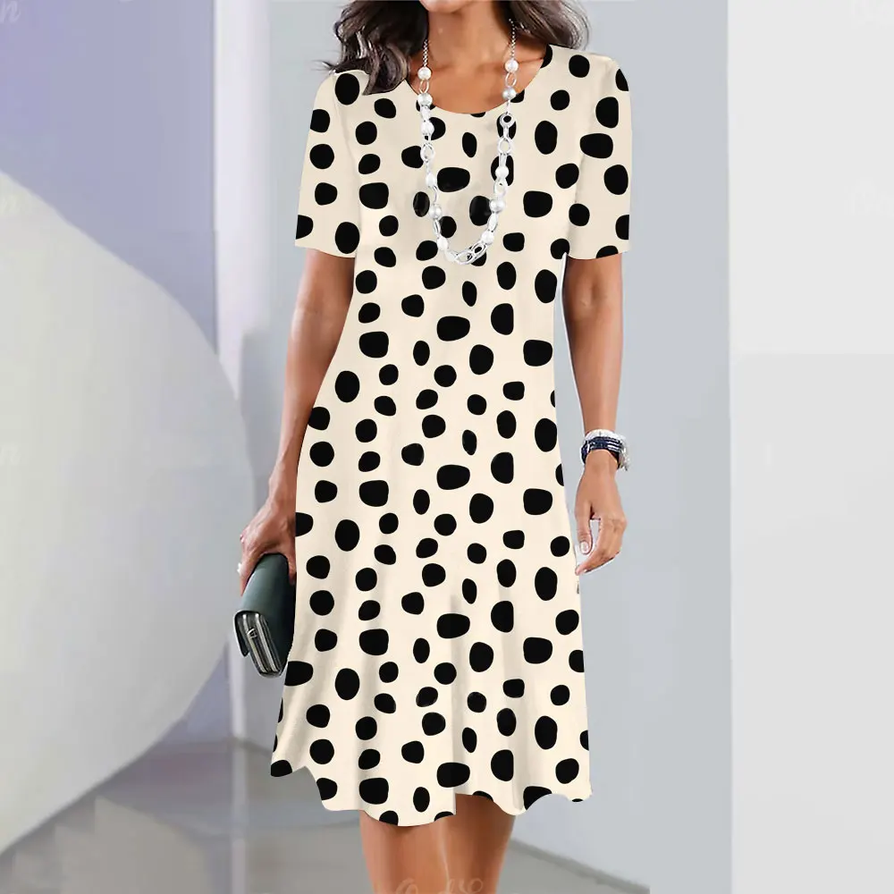 Women's Dress Loose Round Neck A-line Skirt Beach Short Sleeved Skirt Women's Clothing Leopard Print Dot Pattern Sexy Dress
Women's Dress Loose Round Neck A-line Skirt Beach Short Sleeved Skirt Women's Clothing Leopard Print Dot Pattern Sexy Dress