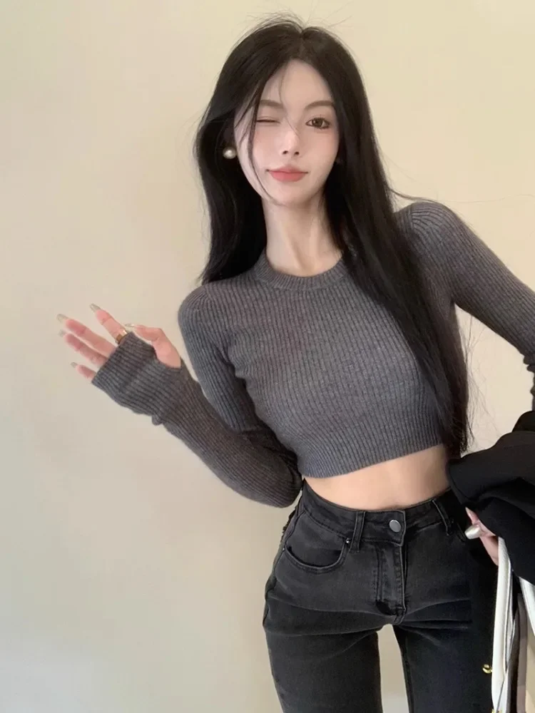 Vintage Knitted Solid Slim Elegant Cropped Sweaters Fashion Y2k Aesthetic Women Sexy Jumpers Streetwear Chic Bottoming Pullovers
Vintage Knitted Solid Slim Elegant Cropped Sweaters Fashion Y2k Aesthetic Women Sexy Jumpers Streetwear Chic Bottoming Pullovers