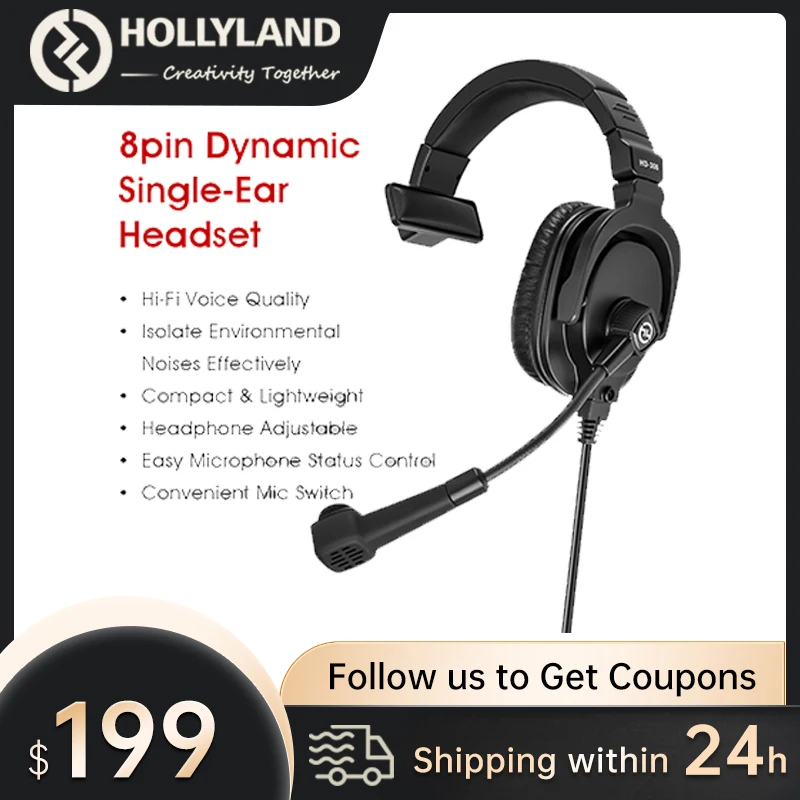 Hollyland Wireless Intercom System Headset 8pin Dynamic Single-Ear Headset for SYSCOM 1000T Solidcom M1
Hollyland Wireless Intercom System Headset 8pin Dynamic Single-Ear Headset for SYSCOM 1000T Solidcom M1