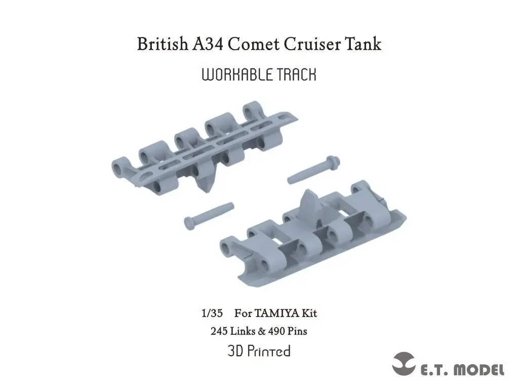 

ET MODEL P35-068 1/35 British A34 Comet Cruiser Tank Workable Track(3D Printed)