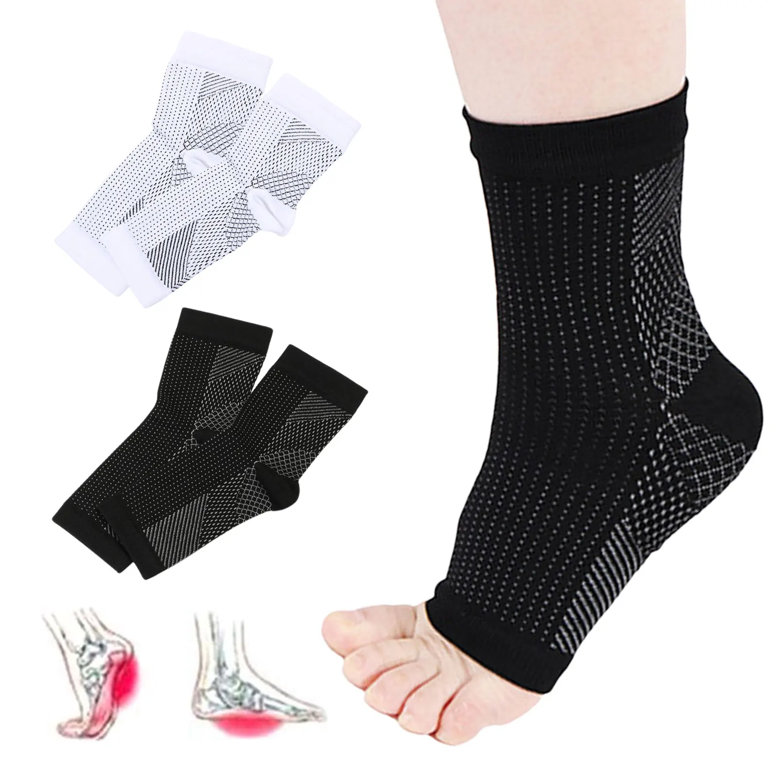 1 Pair Sports Ankle Brace Compression Socks Support Brace Sleeve Breathable Plantar Fasciitis Relief Socks Foot Protective Gear
1 Pair Sports Ankle Brace Compression Socks Support Brace Sleeve Breathable Plantar Fasciitis Relief Socks Foot Protective Gear