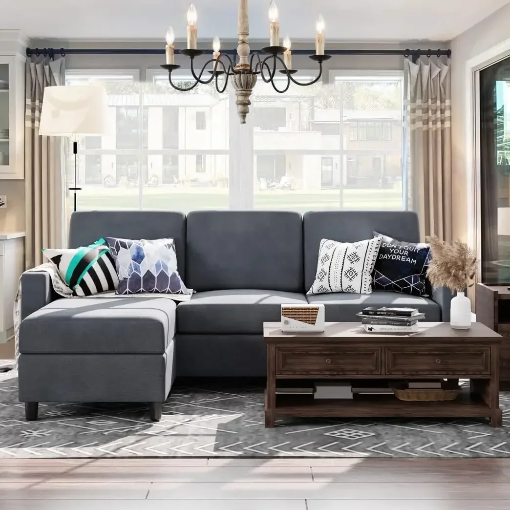 Shintenchi Convertible Sectional Sofa Couch, Modern Linen Fabric L-Shaped , 3-Seat Sofa Sectional with Reversible Chaise for Liv
Shintenchi Convertible Sectional Sofa Couch, Modern Linen Fabric L-Shaped , 3-Seat Sofa Sectional with Reversible Chaise for Liv