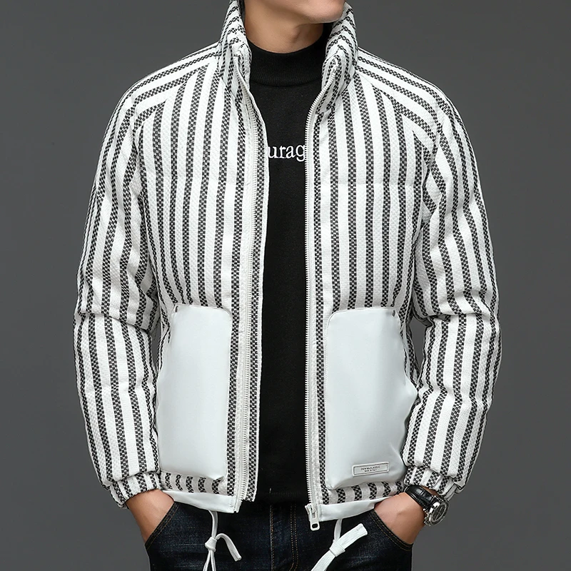 men's winter striped down jacket 2023 new style Fashionable casual thickened warm white duck down for men
men's winter striped down jacket 2023 new style Fashionable casual thickened warm white duck down for men