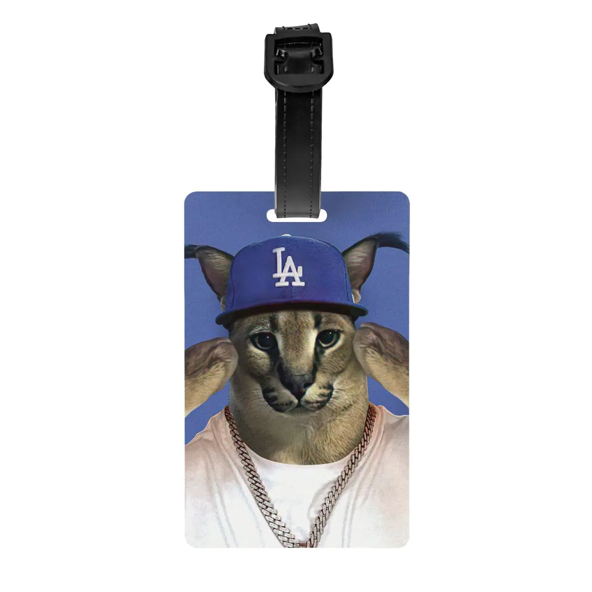 

Big Floppa Rapper Meme Luggage Tag for Suitcases Fashion Funny Caracal Cat Baggage Tags Privacy Cover Name ID Card