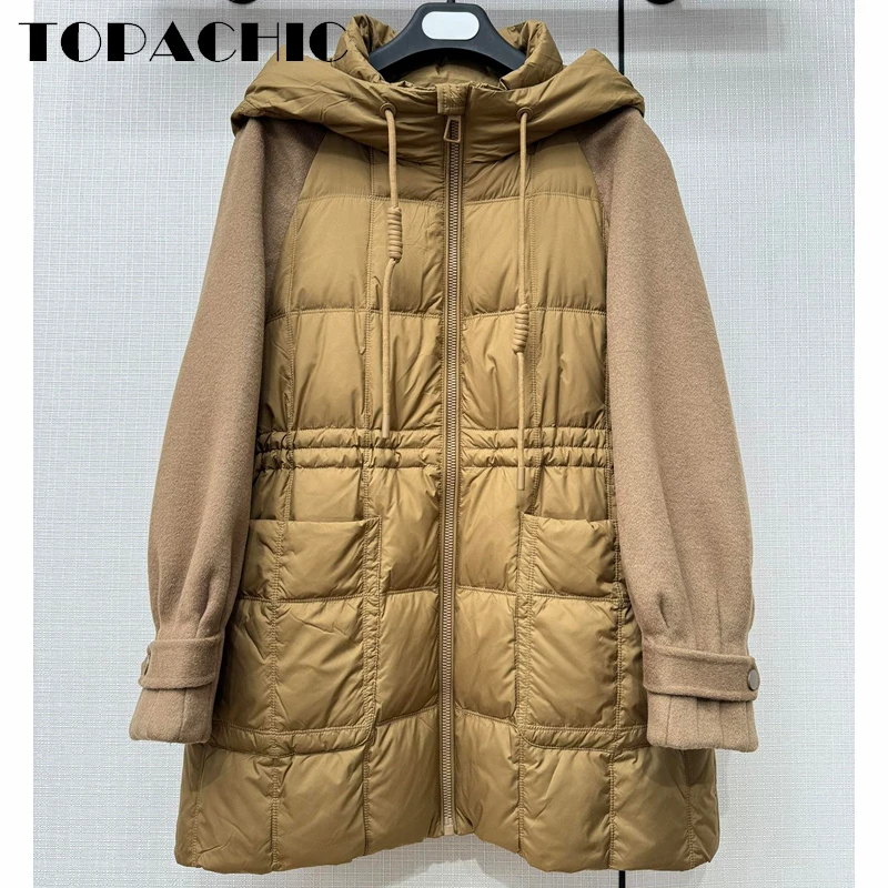 11.14 TOPACHIC Women's Casual Contrast Color Cashmere Long Sleeve Hooded Drawstring Pocket Zipper Duck Down Jacket
11.14 TOPACHIC Women's Casual Contrast Color Cashmere Long Sleeve Hooded Drawstring Pocket Zipper Duck Down Jacket