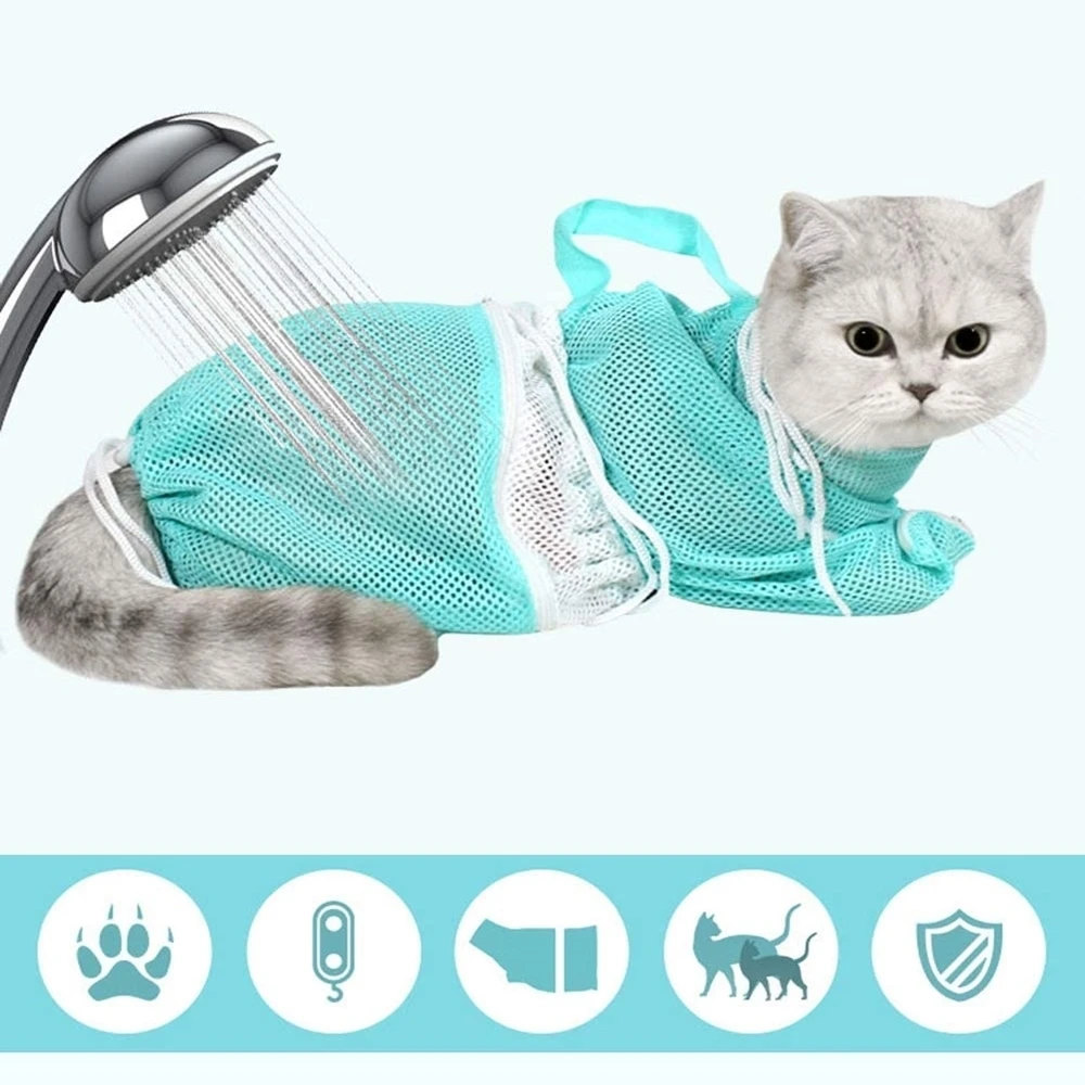Cat Bathing Bag Mesh Cat Grooming Shower Bag Adjustable Cat Washing Bag Cat Bath Clean Bag Anti Scratch For Pet Nail Trimming Cat Bathing Bag Mesh Cat Grooming Shower Bag Adjustable Cat Washing Bag Cat Bath Clean Bag Anti Scratch For Pet Nail Trimming