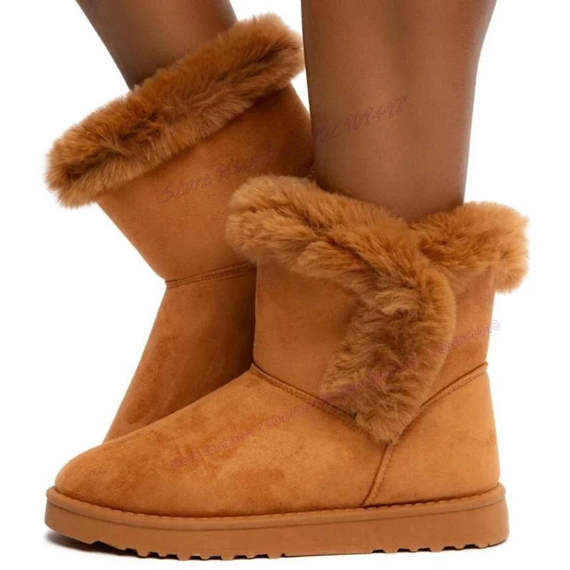 Brown Fluffy Decor Snow Ankle Boots Round Toe Shoes for Women Comfortable Winter Warm Flats Shoes 2023 Zapatos Para Mujere
Brown Fluffy Decor Snow Ankle Boots Round Toe Shoes for Women Comfortable Winter Warm Flats Shoes 2023 Zapatos Para Mujere