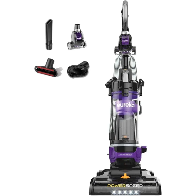 

Eureka Powerful Lightweight Upright Vacuum Carpet and Floor, PowerSpeed NEU202 with Automatic Cord Rewind, Purple