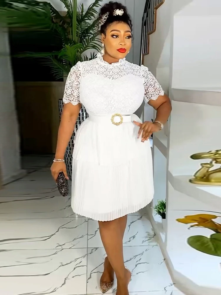 Prom Party Evening Dresses For Women 2024 Summer Short Sleeve Pleated Gown Wedding Dress Dubai African Lace Chiffon Midi Robe
Prom Party Evening Dresses For Women 2024 Summer Short Sleeve Pleated Gown Wedding Dress Dubai African Lace Chiffon Midi Robe