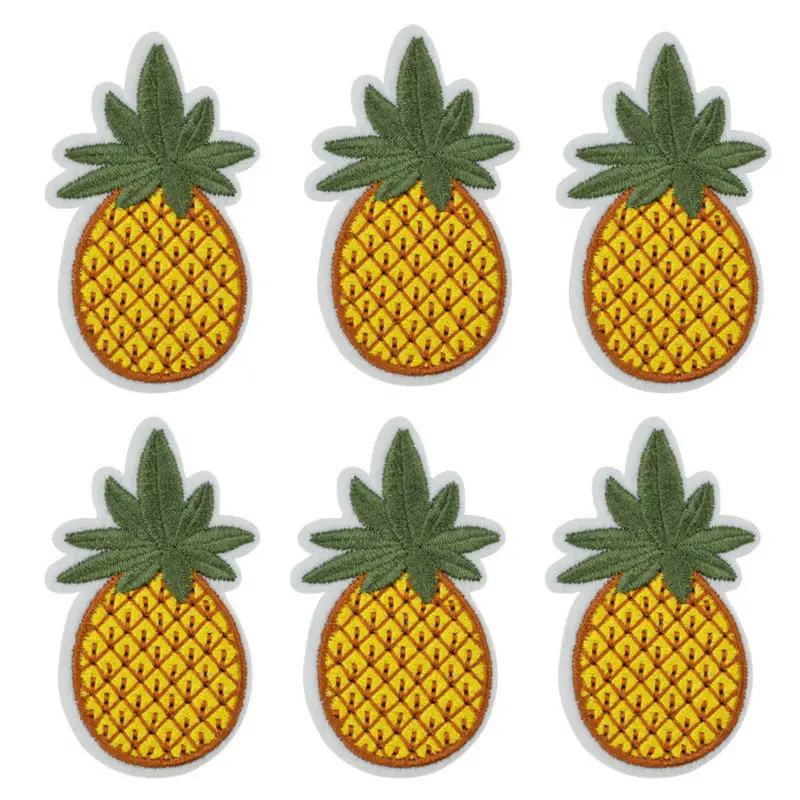 

10 pcs Pineapple fruit patches badge for clothing iron embroidered patch applique iron on patches sewing accessories for clothes