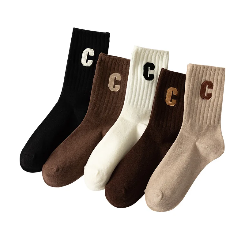 Spring and Autumn Socks Female Letter Embroidery Versatile Cotton Socks In Pure Color Lovers College Style Stockings
Spring and Autumn Socks Female Letter Embroidery Versatile Cotton Socks In Pure Color Lovers College Style Stockings