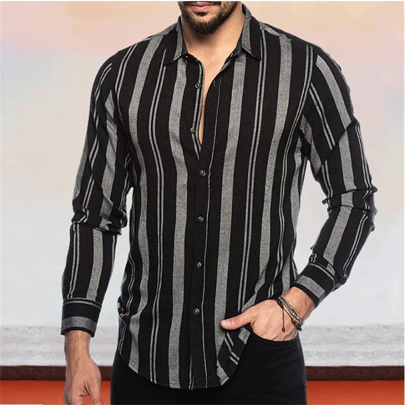 Men's shirt button-up shirt casual shirt black and red long-sleeved striped lapel street daily printed clothing top S-6XL
Men's shirt button-up shirt casual shirt black and red long-sleeved striped lapel street daily printed clothing top S-6XL