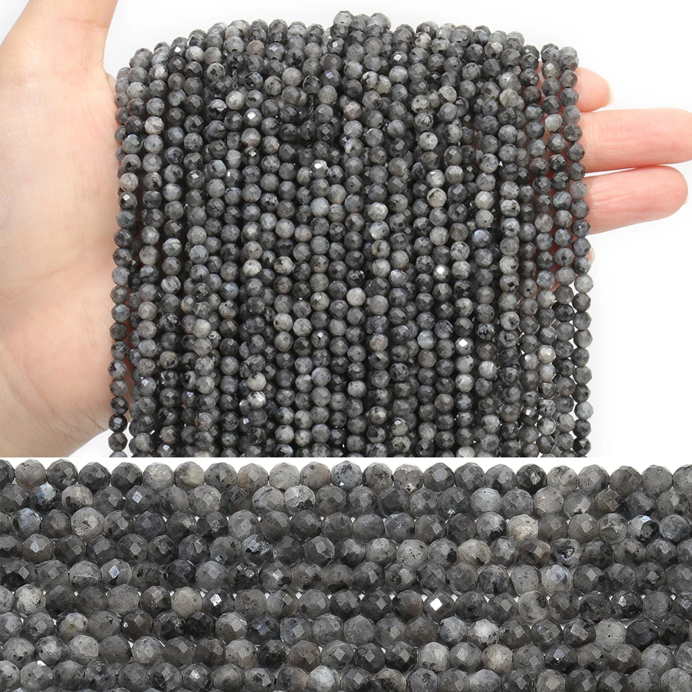 AA+ 15.5" Small Natural Black Labrodarite Stone 2 3 4mm Faceted Stone Round Loose Beads For DIY Bracelet Necklace Jewelry Making
AA+ 15.5" Small Natural Black Labrodarite Stone 2 3 4mm Faceted Stone Round Loose Beads For DIY Bracelet Necklace Jewelry Making