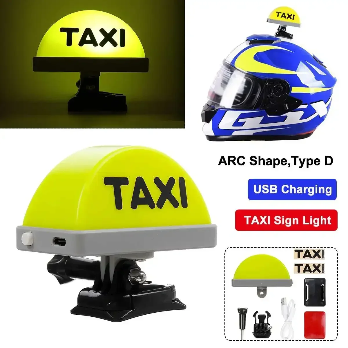 

Светодиодная лампа для мотоциклетного шлема, аккумуляторная, USB