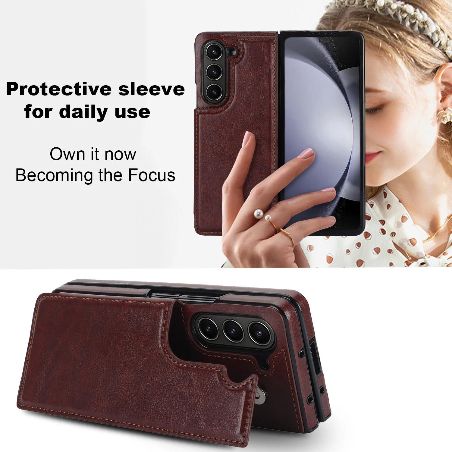 

For Huawei Mate X5 X3 Case Luxury Vintage PU Leather Wallet Card Slot Magnetic Holder Folding Shockproof Back Cover Accessories