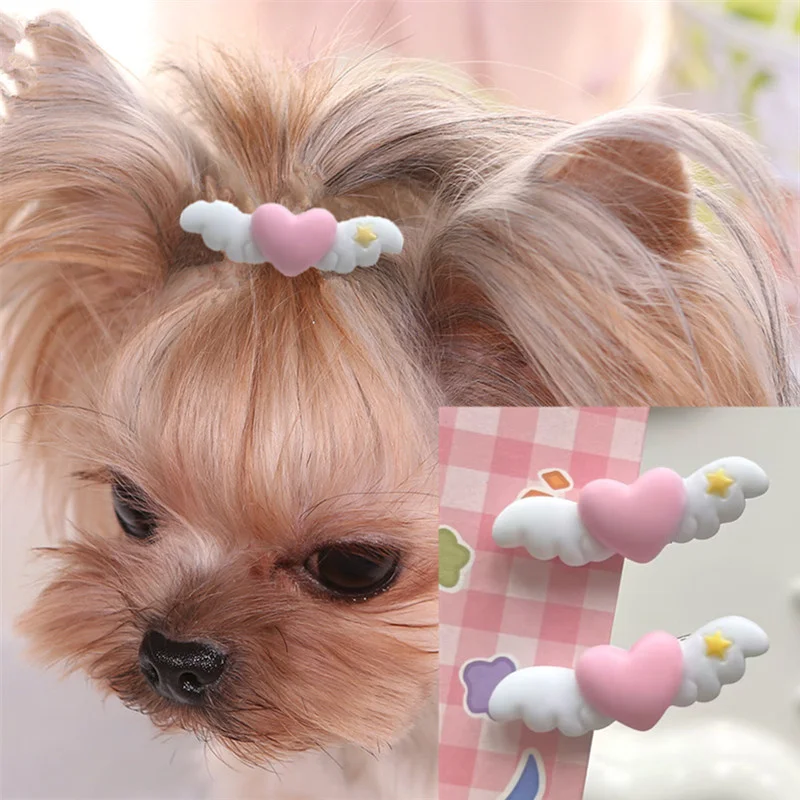 Cute Dog Hair Clips Heart Wings Resin Duckbill Clamp Fashion Pet Accessories Puppy Cat Beauty Decor Female Dog Styling Headwear
Cute Dog Hair Clips Heart Wings Resin Duckbill Clamp Fashion Pet Accessories Puppy Cat Beauty Decor Female Dog Styling Headwear