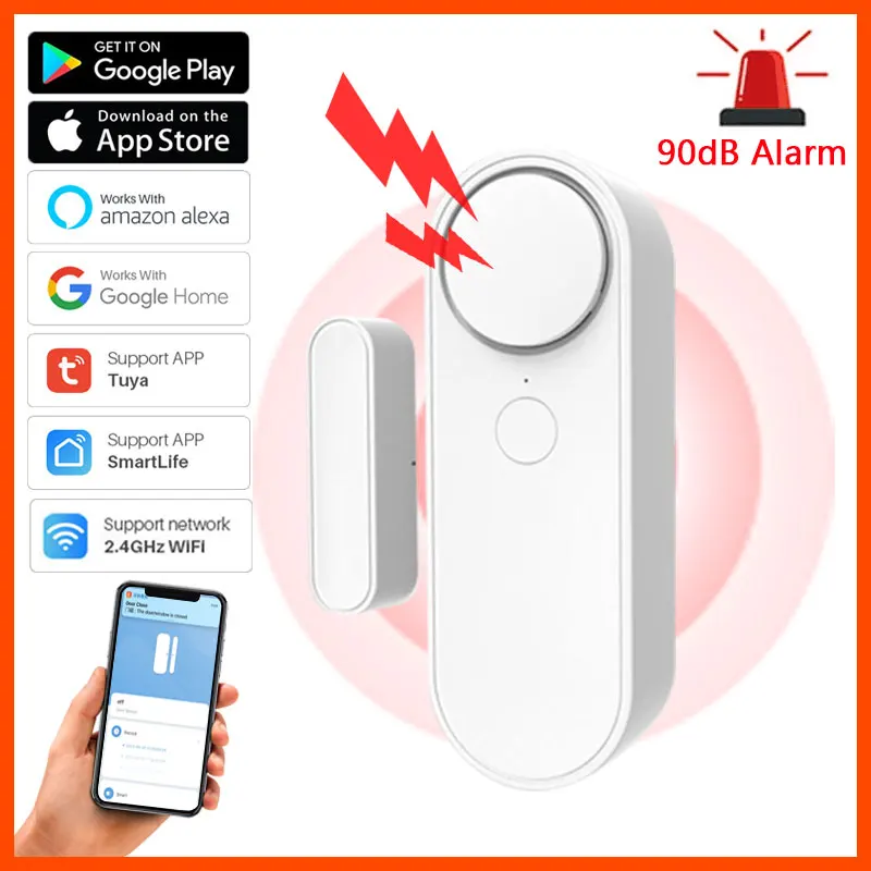 Tuya Smart Home WiFi Door Sensor Door Open Detectors Security Sound/APP Alarm System Independence Alert Scene 90dB Siren
Tuya Smart Home WiFi Door Sensor Door Open Detectors Security Sound/APP Alarm System Independence Alert Scene 90dB Siren