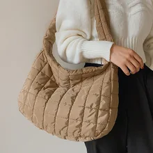 Lattice Pattern Big Shoulder Bag Space Cotton Handbag Woman Large Capacity Tote Bags Feather Padded Ladies Shopping Bags 
Lattice Pattern Big Shoulder Bag Space Cotton Handbag Woman Large Capacity Tote Bags Feather Padded Ladies Shopping Bags