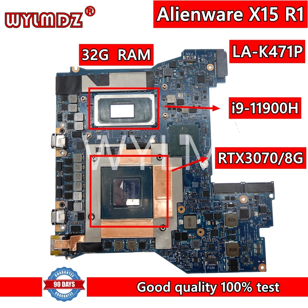 

LA-K471P i9-11900H CPU 32GB RTX 3070 8GB VRAM notebook Mainboard For DELL Alienware X15 R1 Laptop Motherboard CN KD5NV Tested