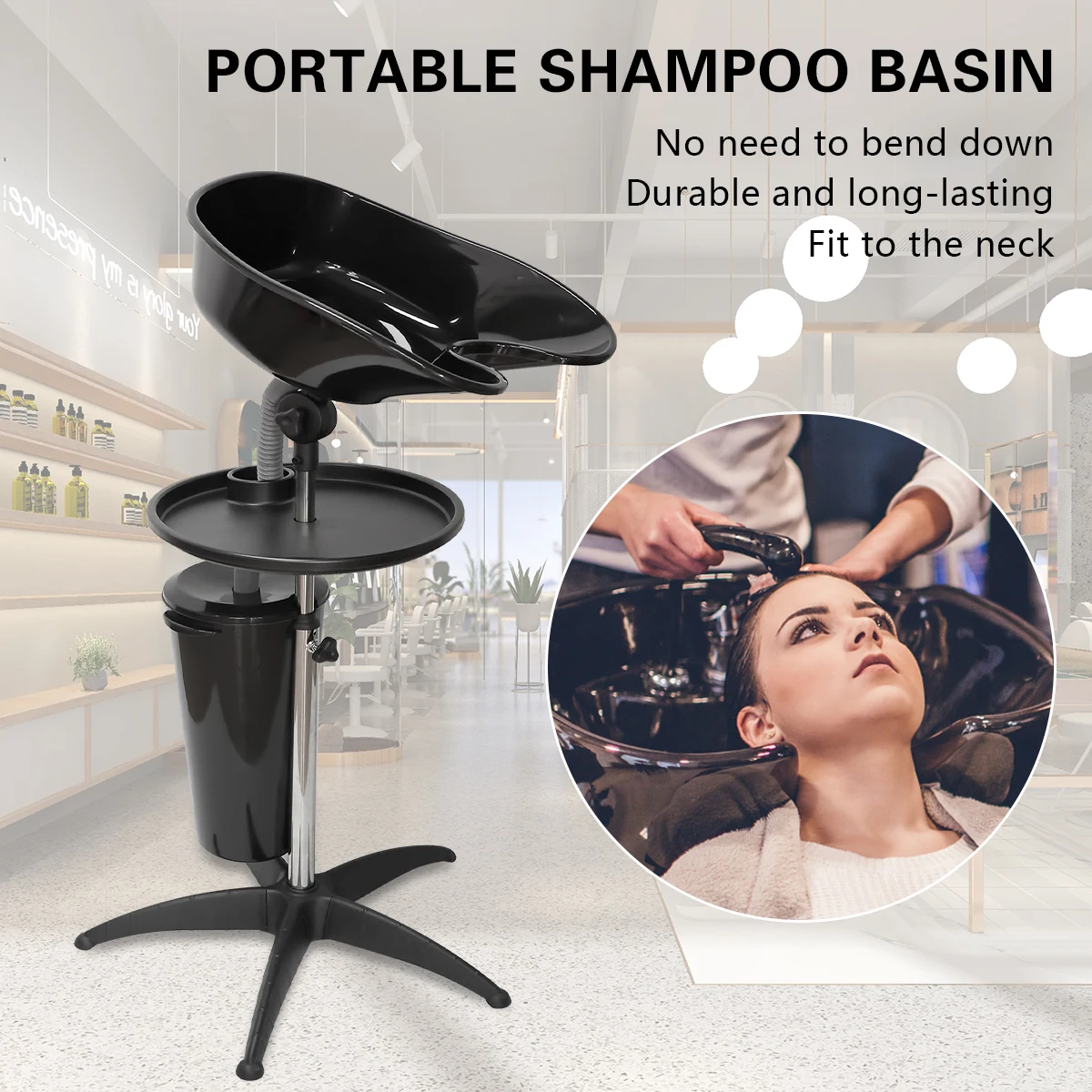Barbershop Mobile Shampoo Bowl Basin Shampoo Sink with Drain Stainless Steel Pipe Support Adjustable Height Salon Tools
Barbershop Mobile Shampoo Bowl Basin Shampoo Sink with Drain Stainless Steel Pipe Support Adjustable Height Salon Tools