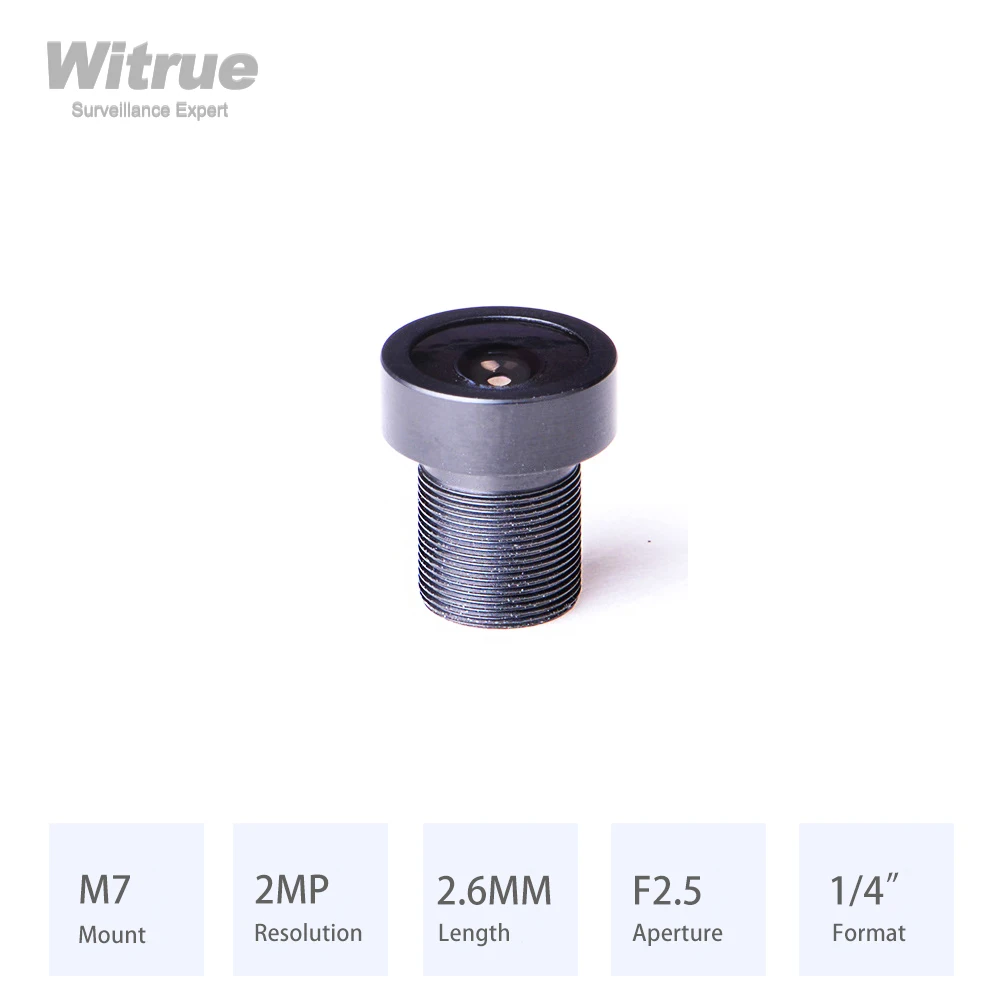 Witrue M7*P0.35 Lens 2.6MM HD 1080P Aperture F2.5 Format 1/4" with 650nm IR Filter for Video Door Phone Car Camera
Witrue M7*P0.35 Lens 2.6MM HD 1080P Aperture F2.5 Format 1/4" with 650nm IR Filter for Video Door Phone Car Camera