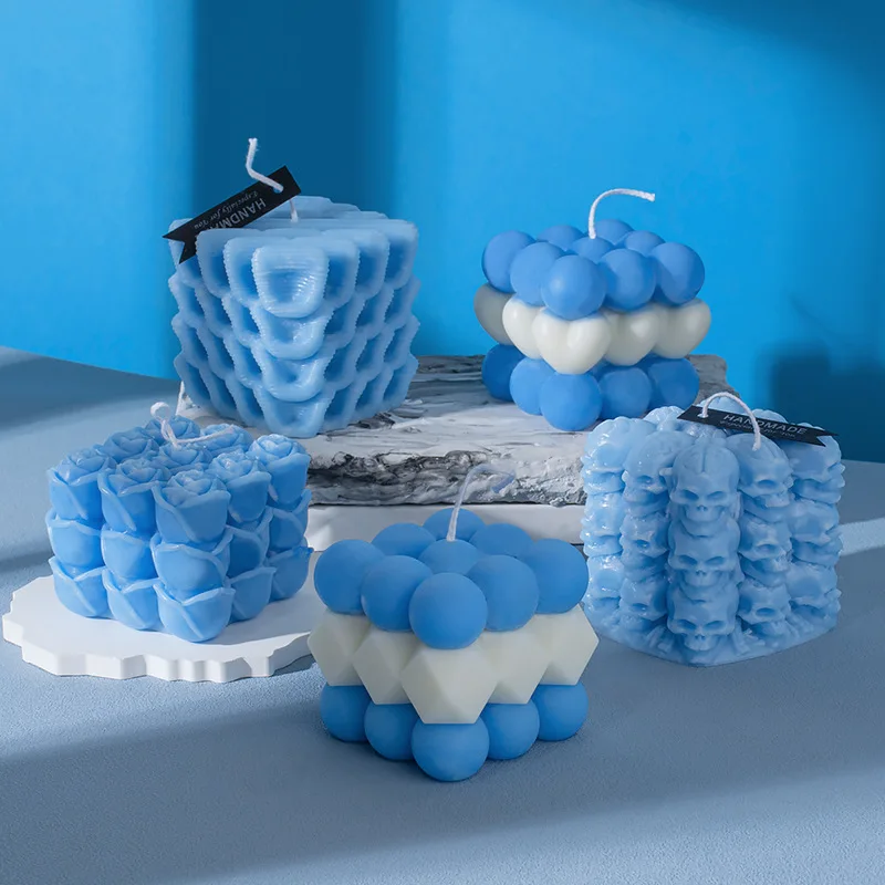 

Креативная силиконовая форма в виде кубика Рубика в виде свечи для украшения шоколада ручной работы, гипсовая смола, силиконовая форма в виде свечи