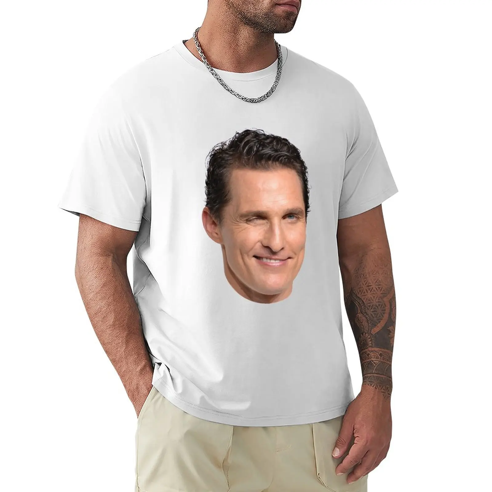 Matthew McConaughey's Head T-Shirt boys whites Aesthetic clothing mens graphic t-shirts pack
Matthew McConaughey's Head T-Shirt boys whites Aesthetic clothing mens graphic t-shirts pack