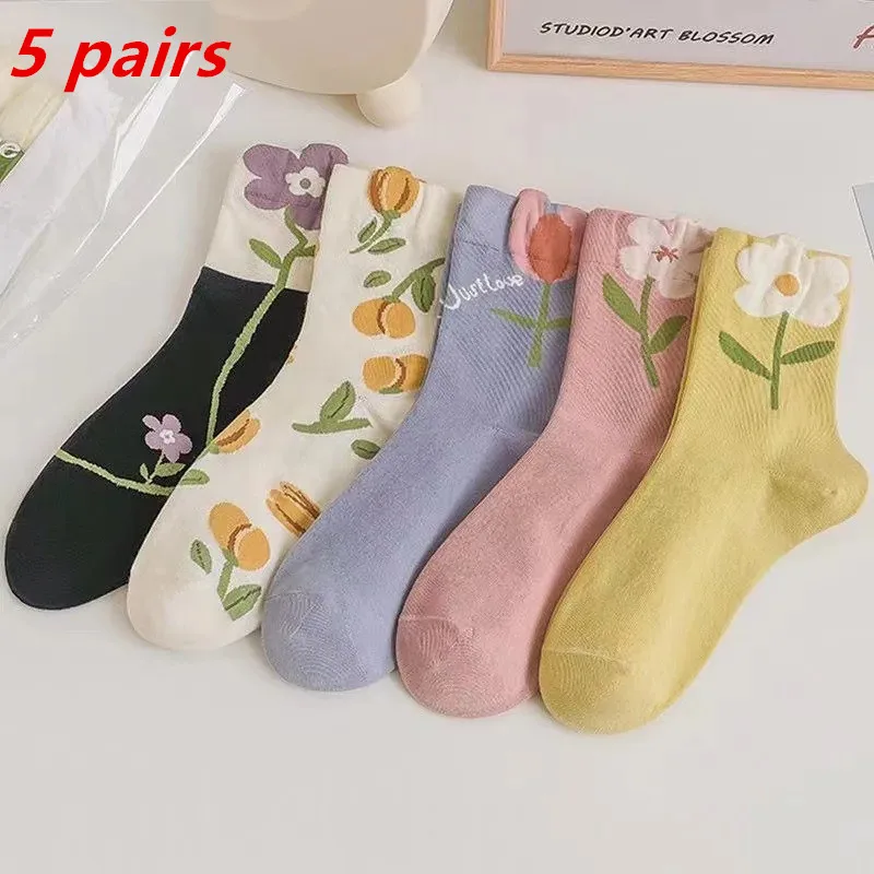 

Носки женские дышащие ярких цветов, 5 пар