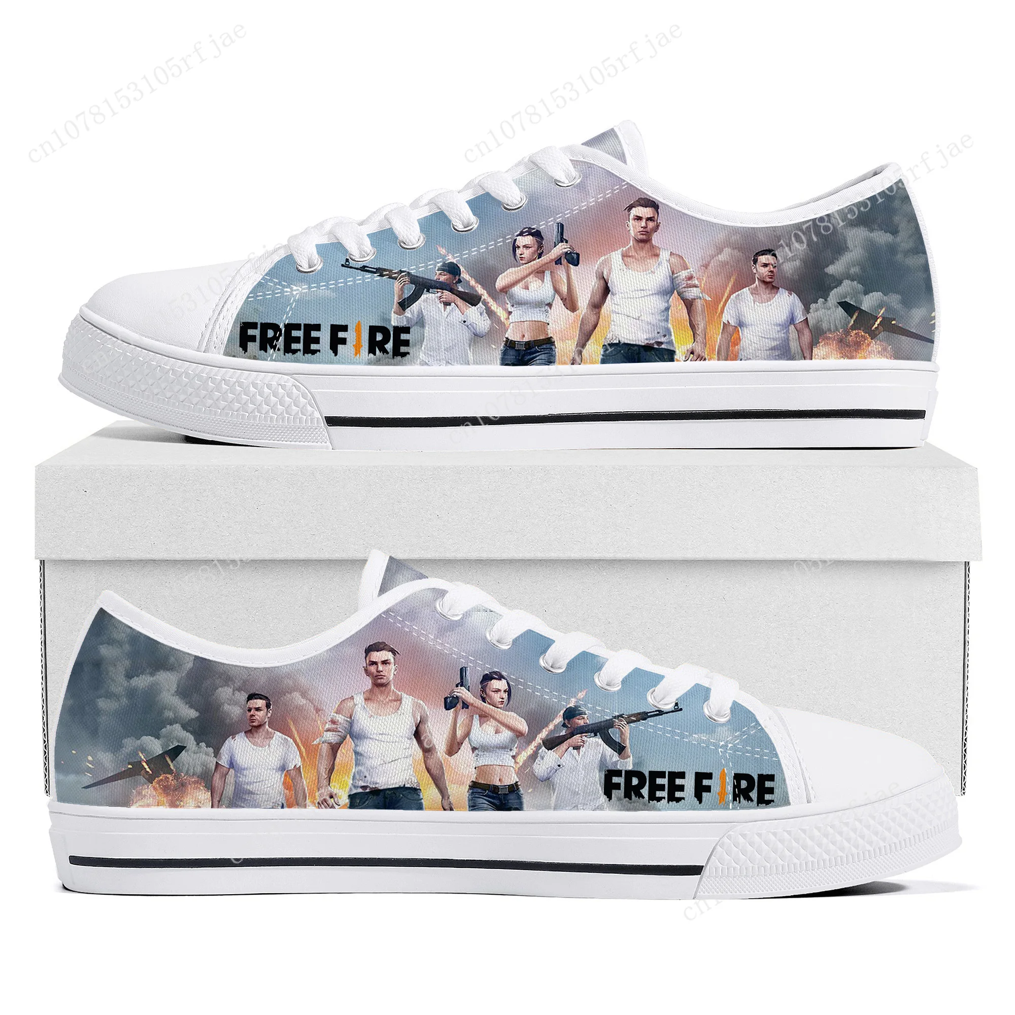 

Garena Free Fire Low Top Sneakers Cartoon Game Women Men Teenager High Quality Canvas Sneaker Couple Fashion Custom Built Shoes