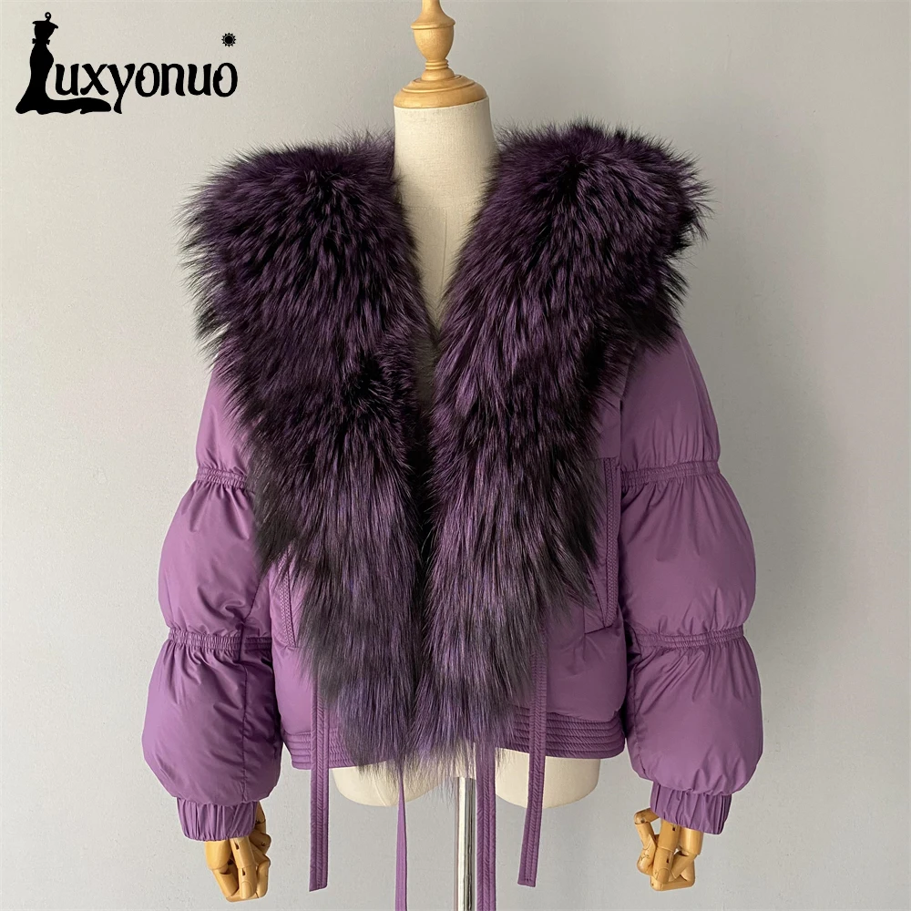 Luxyonuo Down Jacket Women Autumn Winter Fashion New Style White Duck Down Coats with Luxury Sliver Fox Fur Trim Down Jacket
Luxyonuo Down Jacket Women Autumn Winter Fashion New Style White Duck Down Coats with Luxury Sliver Fox Fur Trim Down Jacket