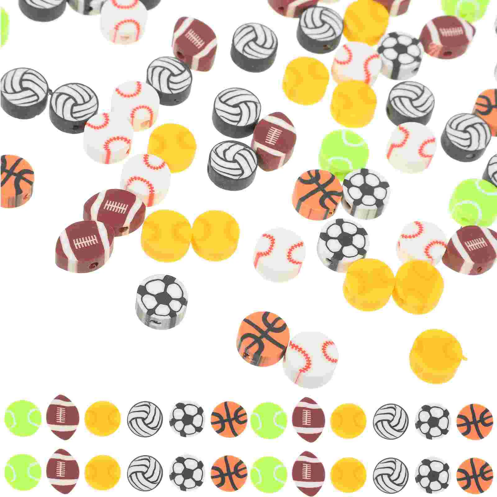 200Pcs Sports Ball Beads DIY Jewelry Beads Sports Themed Loose Beads Sports Spacer Beads (Mixed Style)
200Pcs Sports Ball Beads DIY Jewelry Beads Sports Themed Loose Beads Sports Spacer Beads (Mixed Style)