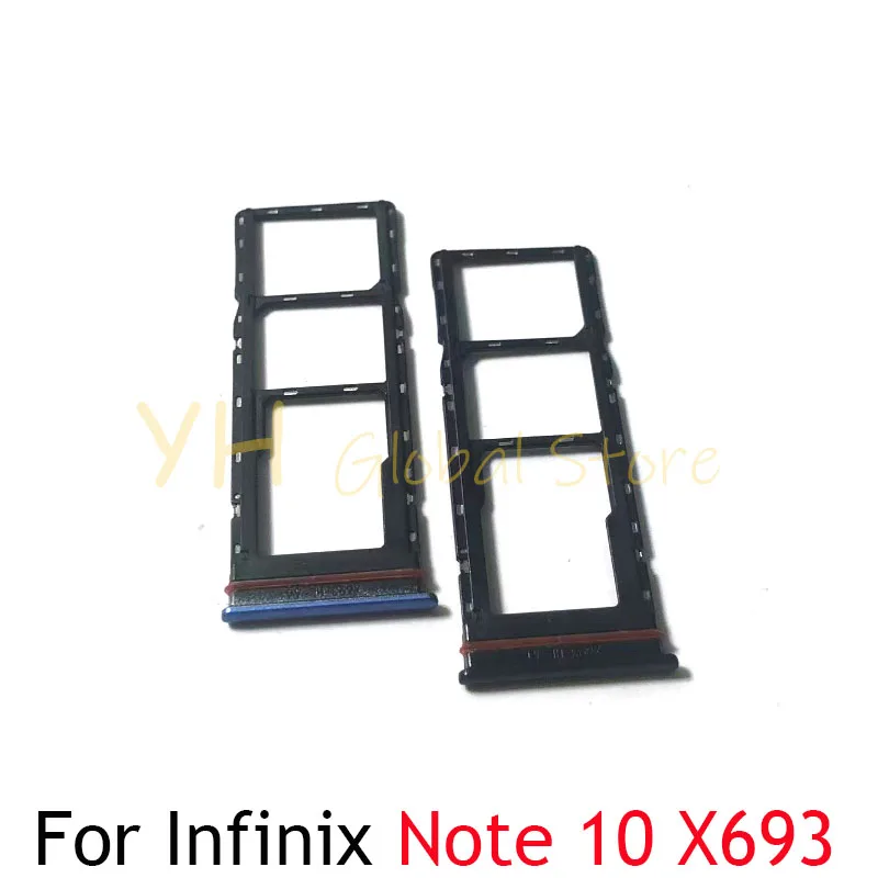 

10PCS For Infinix Note 10 Pro X693 X695 Sim Card Slot Tray Holder Sim Card Repair Parts