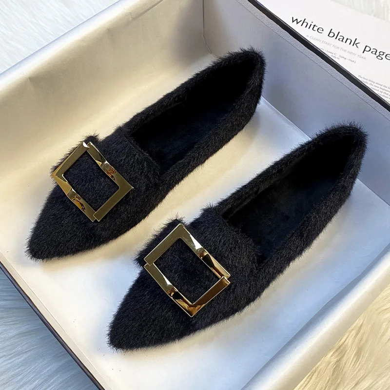 Plus Size 35- 42 43 Women Faux Fur Flats pointed toe Buckle Winter Warm Pumps Plush Lining Lady Loafers Female Shoes A88-20
Plus Size 35- 42 43 Women Faux Fur Flats pointed toe Buckle Winter Warm Pumps Plush Lining Lady Loafers Female Shoes A88-20