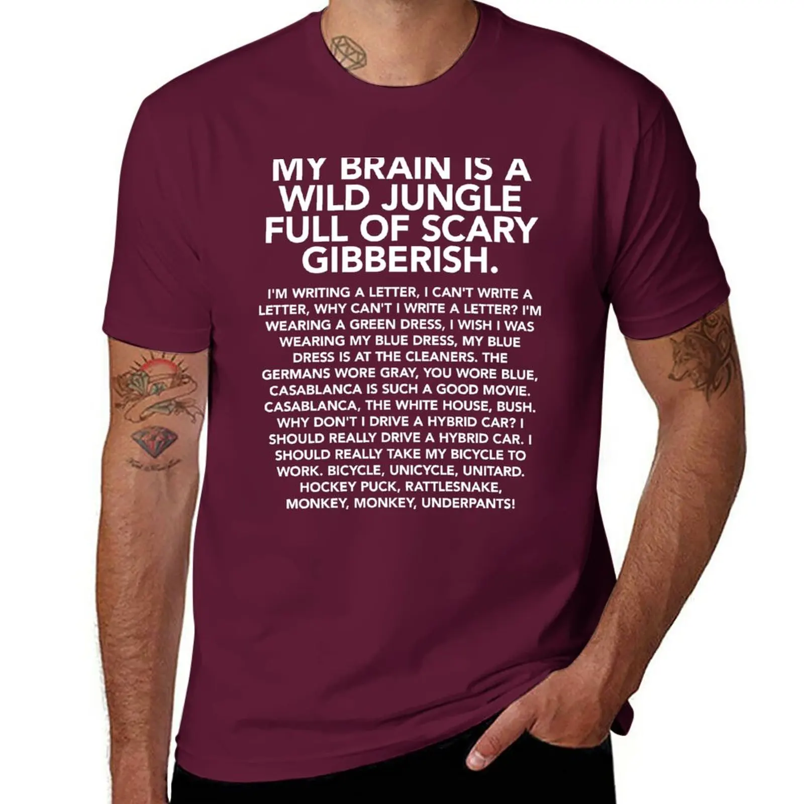 New My brain is a wild jungle (monkey monkey underpants) T-Shirt Short t-shirt sports fan t-shirts mens t shirt
New My brain is a wild jungle (monkey monkey underpants) T-Shirt Short t-shirt sports fan t-shirts mens t shirt