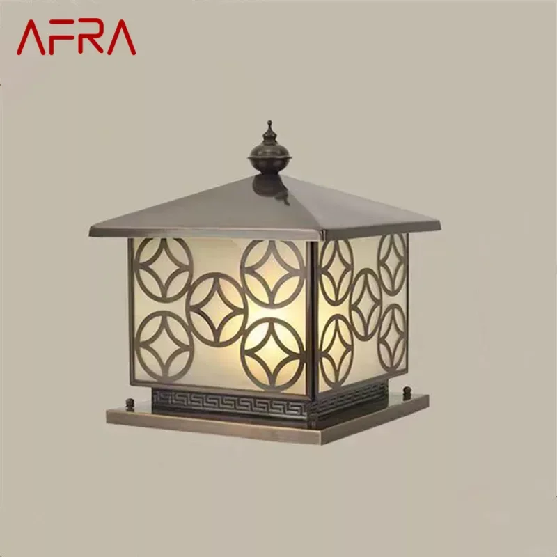 

Лампа наружная электрическая AFRA, винтажная креативная китайская латунная стойка светильник светодиодный, Водонепроницаемая IP65 для дома, виллы, двора