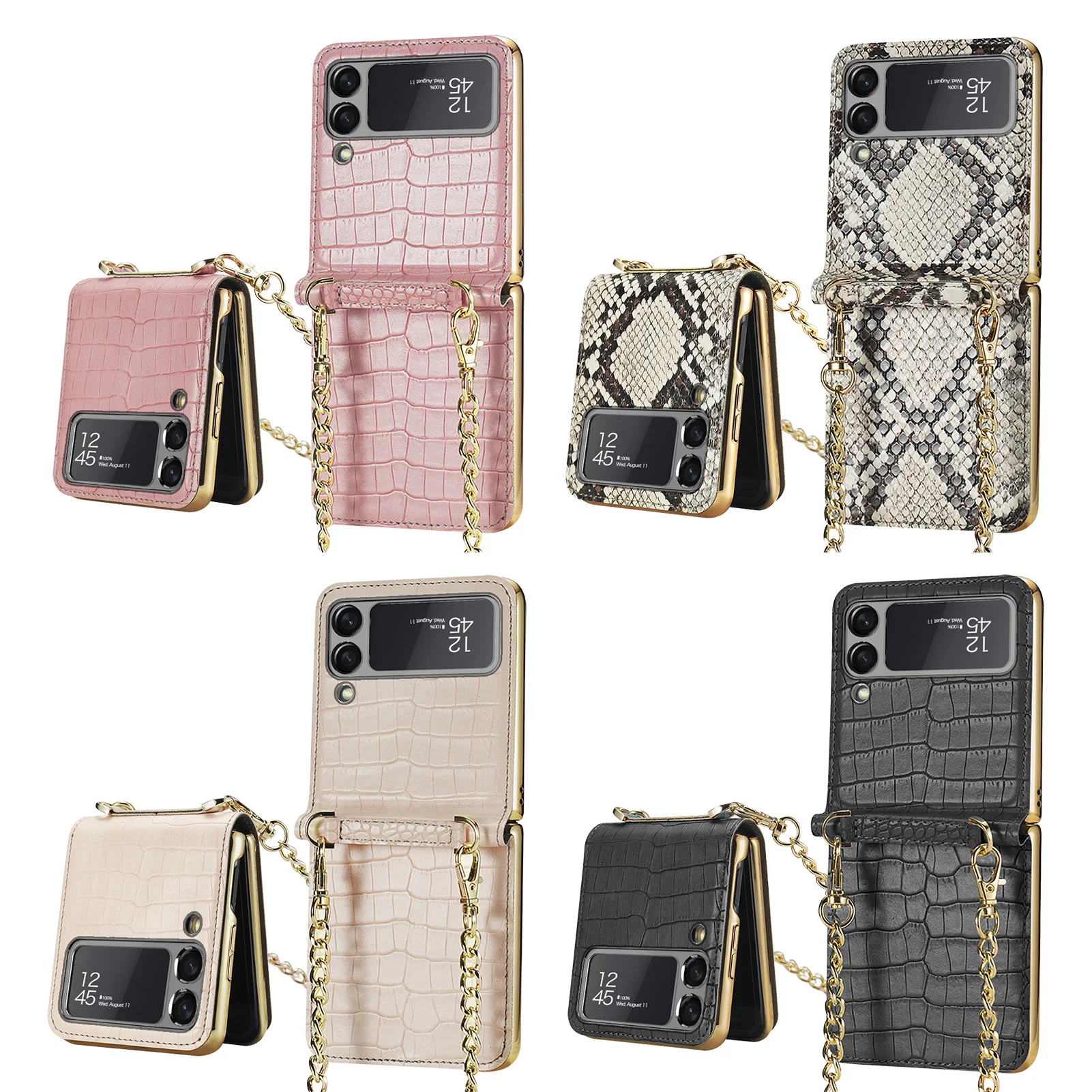 New Leather Holder Case For Samsung Galaxy Z Flip 3 5G Cover Protective Anti-lost Case With Chain For Samsung Flip 3
New Leather Holder Case For Samsung Galaxy Z Flip 3 5G Cover Protective Anti-lost Case With Chain For Samsung Flip 3
