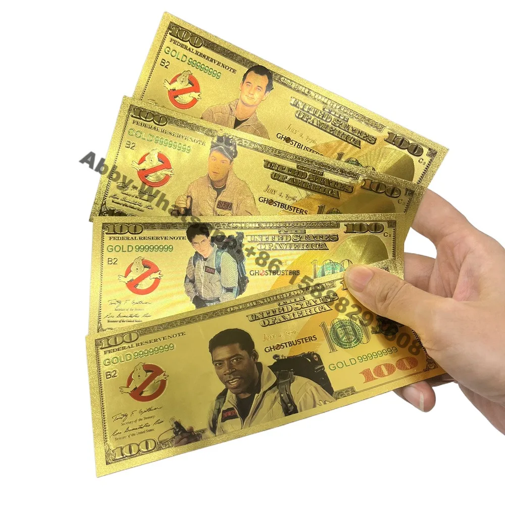 Retail 5 types Ghostbusters 24k gold plated banknote for collection US movie funny gift cards for fans collection
Retail 5 types Ghostbusters 24k gold plated banknote for collection US movie funny gift cards for fans collection