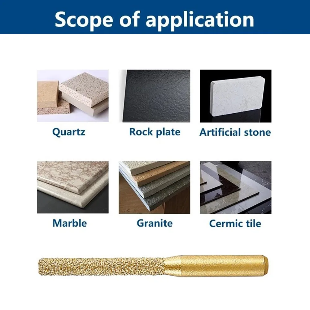 Diamond Brazed Router Bit 6.35*5*65mm Brazing Diamond Gold Gong Machine Seaming Machine Trimming Machine Workmanship
Diamond Brazed Router Bit 6.35*5*65mm Brazing Diamond Gold Gong Machine Seaming Machine Trimming Machine Workmanship