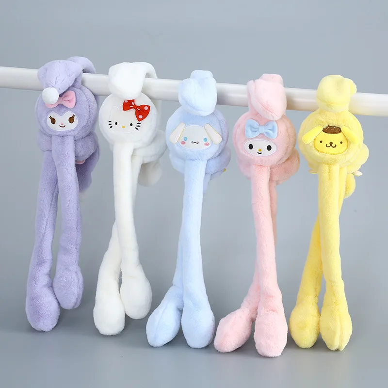 

Hello Kitty Kuromi Kawaii Anime Sanrio Warm Earmuffs Cute Cartoon Cinnamoroll My Melody Protect Ear Plush Cap Toys for Kids