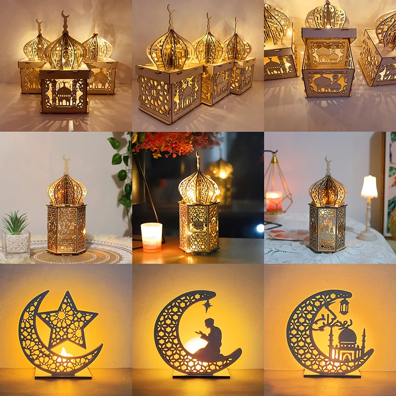 Ramadan Eid Mubarak Decorations for Home Wooden Table Stand Moon Pendant Islam Muslim Event Party Supplies Bedroom Night Light
Ramadan Eid Mubarak Decorations for Home Wooden Table Stand Moon Pendant Islam Muslim Event Party Supplies Bedroom Night Light