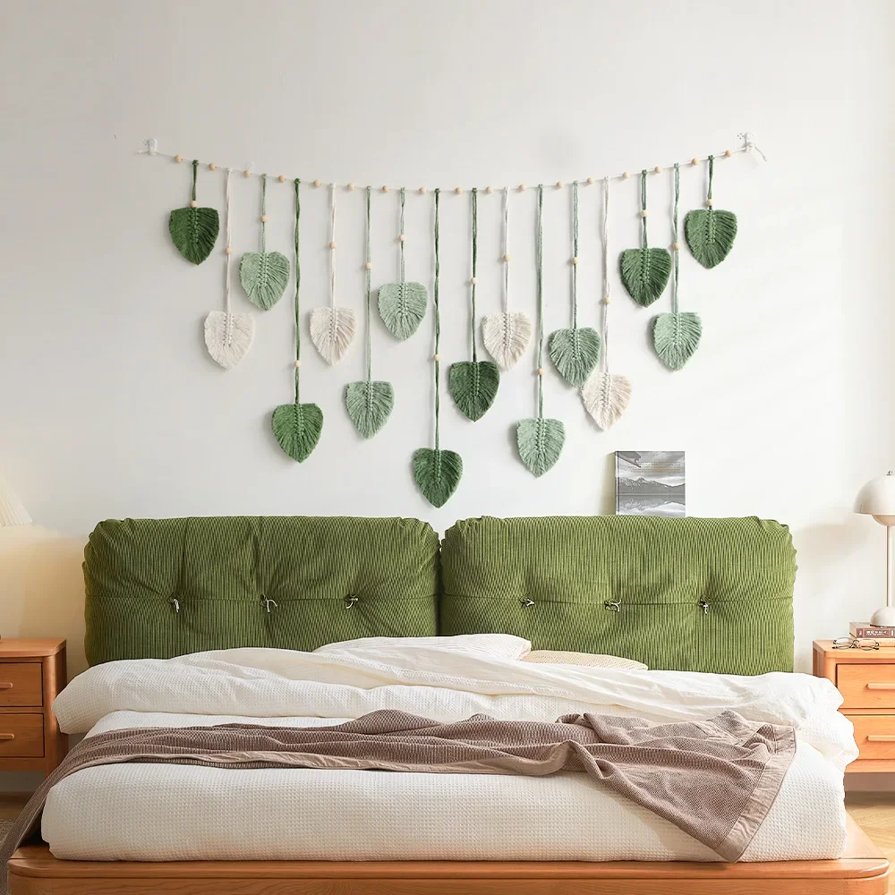 Verdant Leaf Garland - Handwoven Green Macrame Wall Tapestry 14 Sf2b1e2fddfdb466c96e505a8af1ed491A